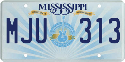 MS license plate MJU313