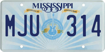 MS license plate MJU314