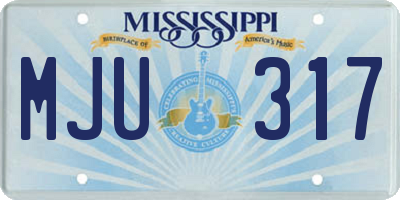 MS license plate MJU317