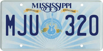 MS license plate MJU320