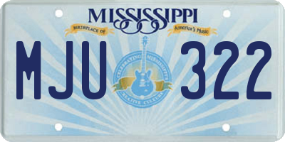 MS license plate MJU322