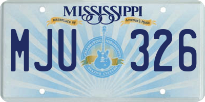 MS license plate MJU326
