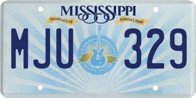 MS license plate MJU329