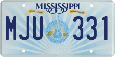 MS license plate MJU331