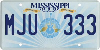 MS license plate MJU333