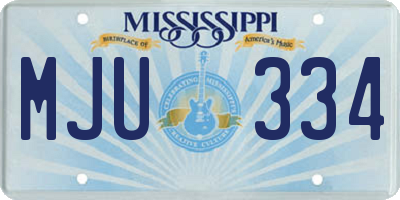 MS license plate MJU334