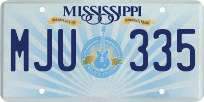 MS license plate MJU335