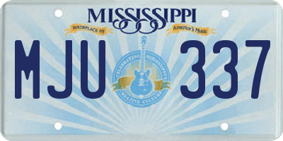 MS license plate MJU337