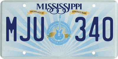 MS license plate MJU340
