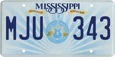 MS license plate MJU343