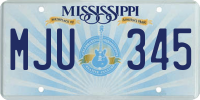 MS license plate MJU345