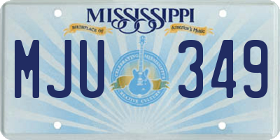 MS license plate MJU349