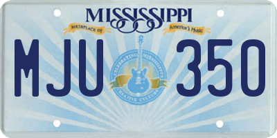 MS license plate MJU350