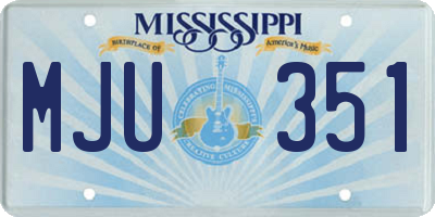 MS license plate MJU351
