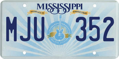 MS license plate MJU352