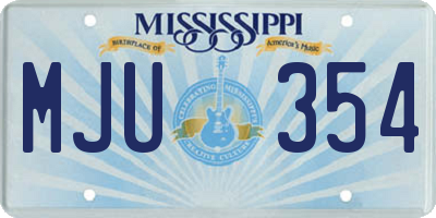 MS license plate MJU354