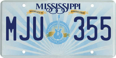 MS license plate MJU355