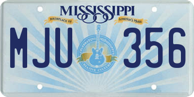 MS license plate MJU356
