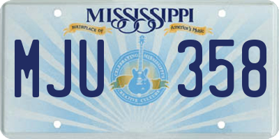 MS license plate MJU358