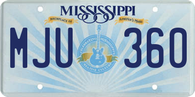 MS license plate MJU360