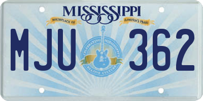 MS license plate MJU362