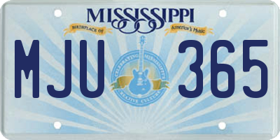 MS license plate MJU365