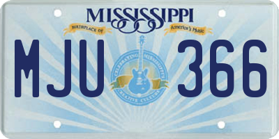 MS license plate MJU366