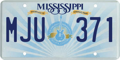 MS license plate MJU371