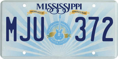 MS license plate MJU372