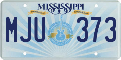MS license plate MJU373