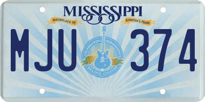 MS license plate MJU374