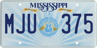 MS license plate MJU375