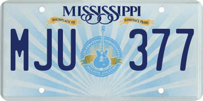 MS license plate MJU377