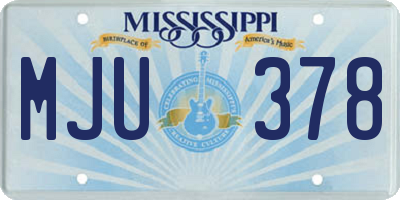 MS license plate MJU378