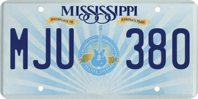 MS license plate MJU380
