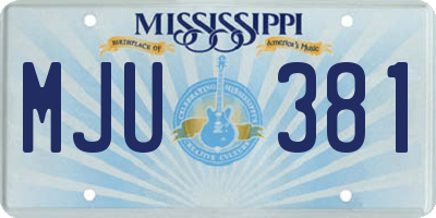 MS license plate MJU381