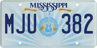 MS license plate MJU382