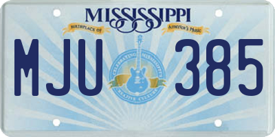 MS license plate MJU385