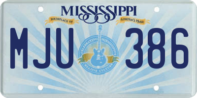 MS license plate MJU386