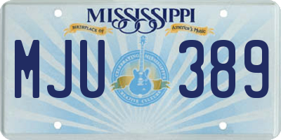 MS license plate MJU389