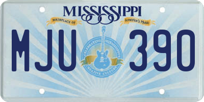 MS license plate MJU390
