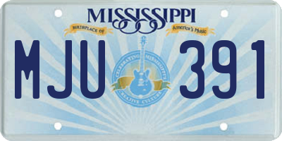 MS license plate MJU391