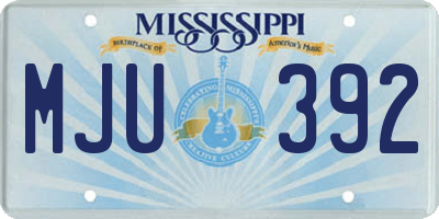 MS license plate MJU392