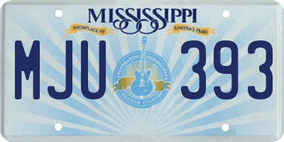 MS license plate MJU393