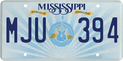 MS license plate MJU394