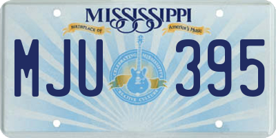 MS license plate MJU395