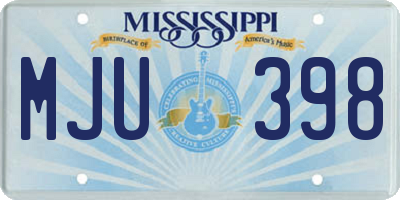 MS license plate MJU398