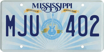 MS license plate MJU402