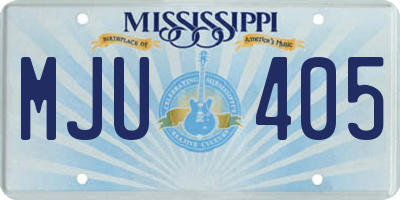 MS license plate MJU405