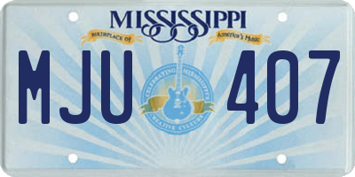 MS license plate MJU407